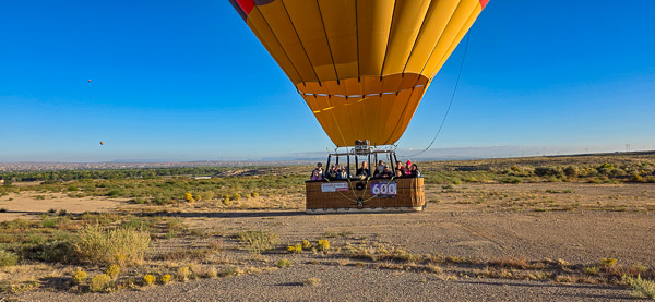 Albuquerque International Balloon Fiesta - safe landing. Picture taken by tribal police before ground crew arrived.